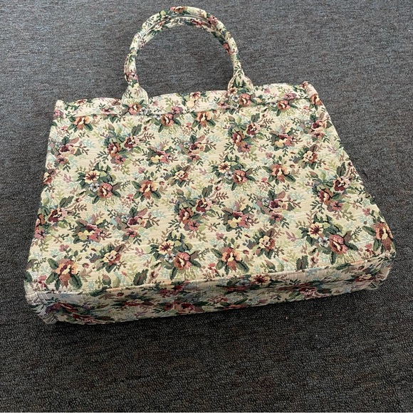 New Sezane Le Sept tote bag in jacquard fleurs - Picture 4 of 10